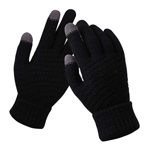 MAKFORT Damen Winterhandschuhe Strickhandschuhe Touchscreen Handschuhe Sport Warm und Winddicht Winterhandschuhe (schwarz) von MAKFORT