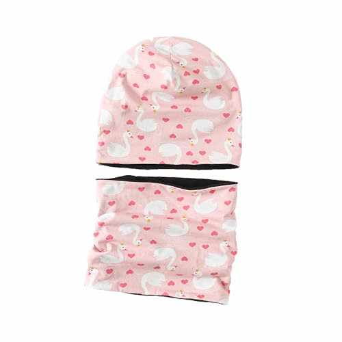 MAKFORT Kinder Beanie Mütze Schal Schlauchschal Set Baumwoll Loop Schal Junge Und Mädche Winter von MAKFORT