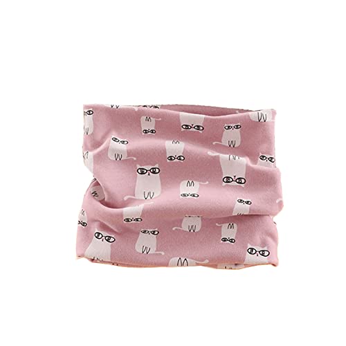 MAKFORT Kinder Loop Schal Schlauchschal Baumwolle Baby Halstuch Nackenwärmer Multifunktionstuch (Jersey Stoff Innen - Spring and Autumn, Pink) von MAKFORT