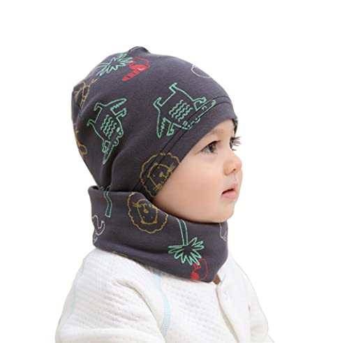 MAKFORT Loop Kinder Mit Beanie Mütze Kinder Baumwoll Schals Baby Schals Winter Loop Schal Junge Und Mädchen von MAKFORT