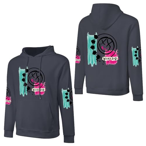 Blink Sweatshirt 182 Herren Baumwolle Kapuze Kapuzenpullover Hoodie Langarm Rundhals Hoody Merch Fans Top Für Männer von MAKMAN