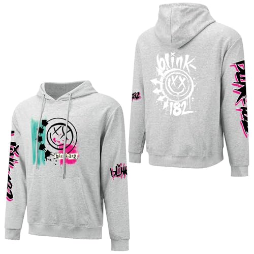 Blink Sweatshirt 182 Herren Baumwolle Kapuze Kapuzenpullover Hoodie Langarm Rundhals Hoody Merch Fans Top Für Männer von MAKMAN