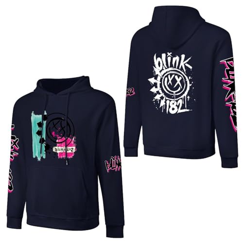 Blink Sweatshirt 182 Herren Baumwolle Kapuze Kapuzenpullover Hoodie Langarm Rundhals Hoody Merch Fans Top Für Männer von MAKMAN