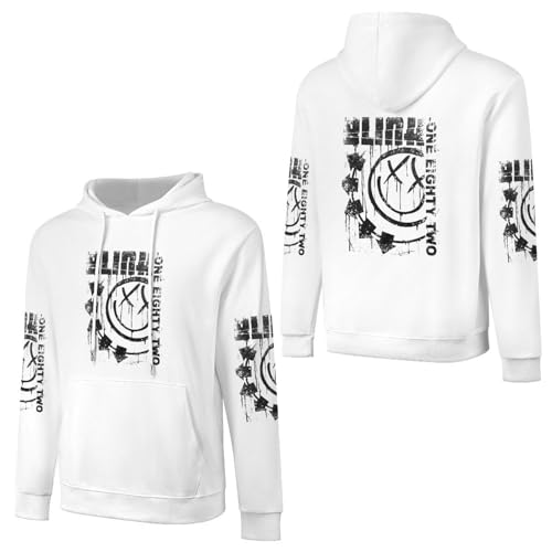 Blink Sweatshirt 182 Herren Baumwolle Kapuze Kapuzenpullover Hoodie Langarm Rundhals Hoody Merch Fans Top Für Männer von MAKMAN