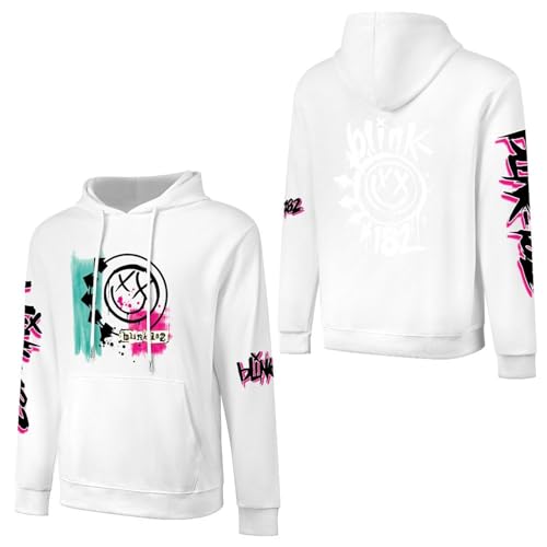 Blink Sweatshirt 182 Herren Baumwolle Kapuze Kapuzenpullover Hoodie Langarm Rundhals Hoody Merch Fans Top Für Männer von MAKMAN