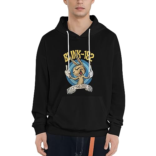 Blink Sweatshirt 182 Herren Schwarz Baumwolle Kapuze Kapuzenpullover Hoodie Langarm Rundhals Hoody Merch Fans Top Für Männer von MAKMAN