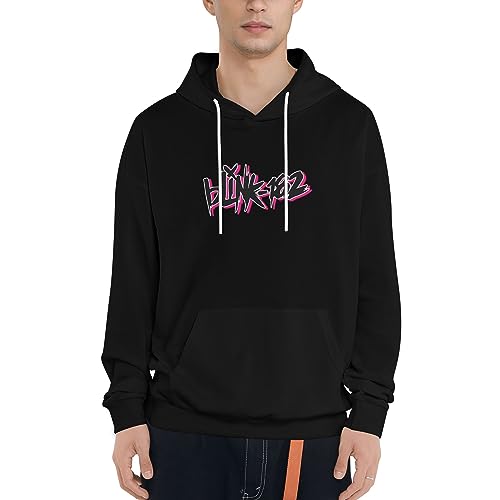 Blink Sweatshirt 182 Herren Schwarz Baumwolle Kapuze Kapuzenpullover Hoodie Langarm Rundhals Hoody Merch Fans Top Für Männer von MAKMAN