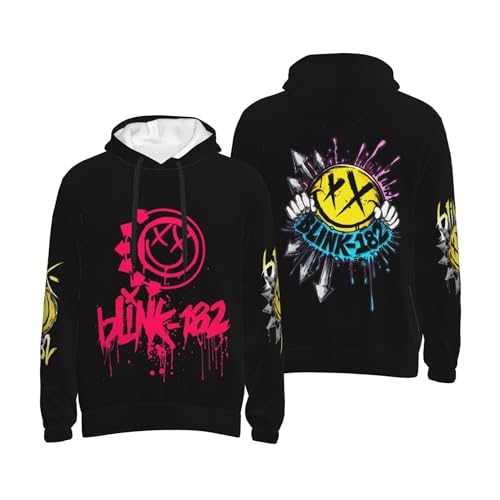 Blink Sweatshirt 182 Herren Schwarz Kapuze Kapuzenpullover Hoodie Langarm Rundhals Hoody Merch Fans Top Für Männer S von MAKMAN