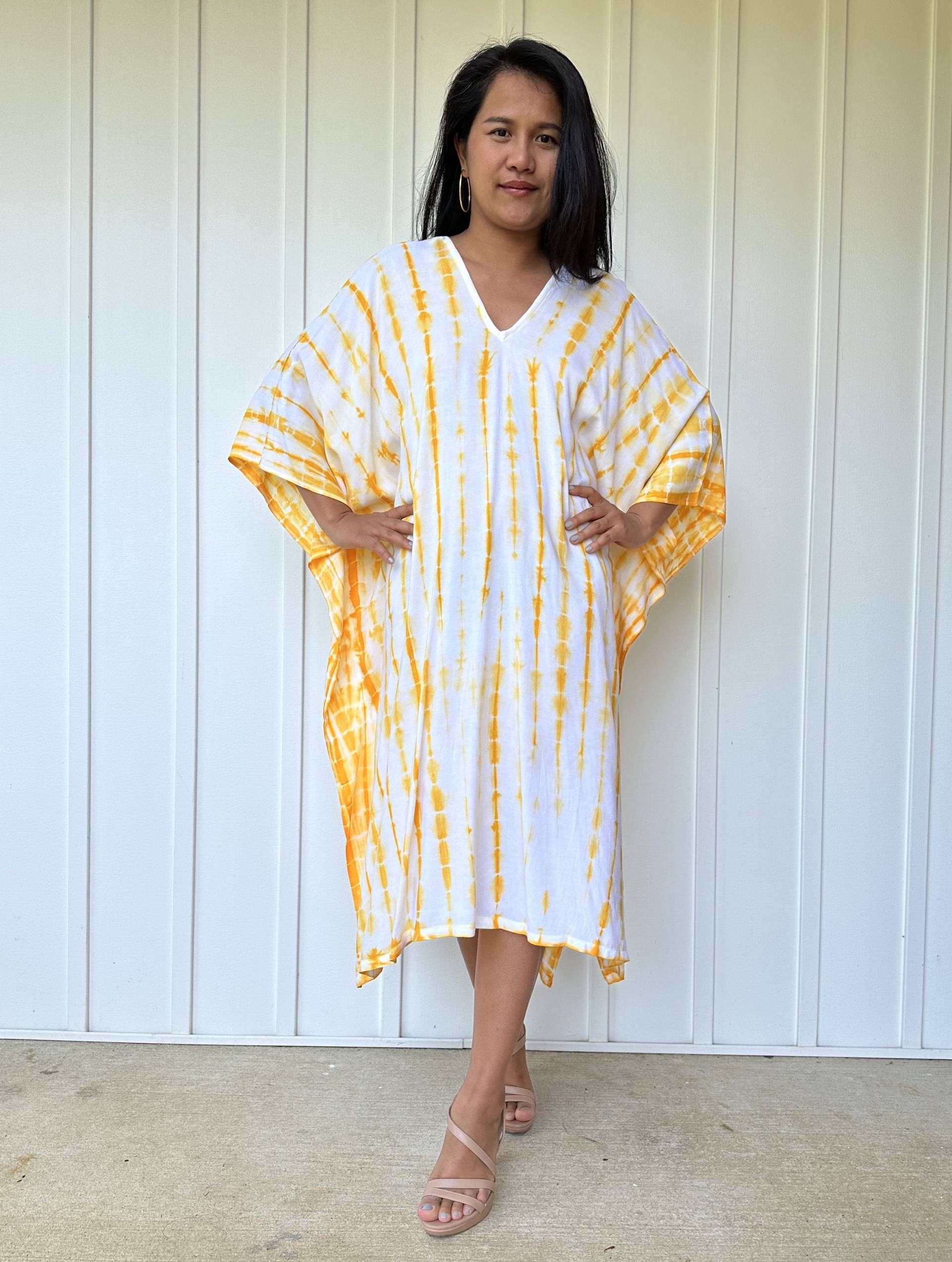 Fr-25 Rayon Kaftan Tunika, Resort, Batik Gefärbt, Strandbekleidung, Lounge Tragen, Strandbekleidung Tunika, Sommerkleid, Ponchokleid, Top Batik von MALAHANDWORKS