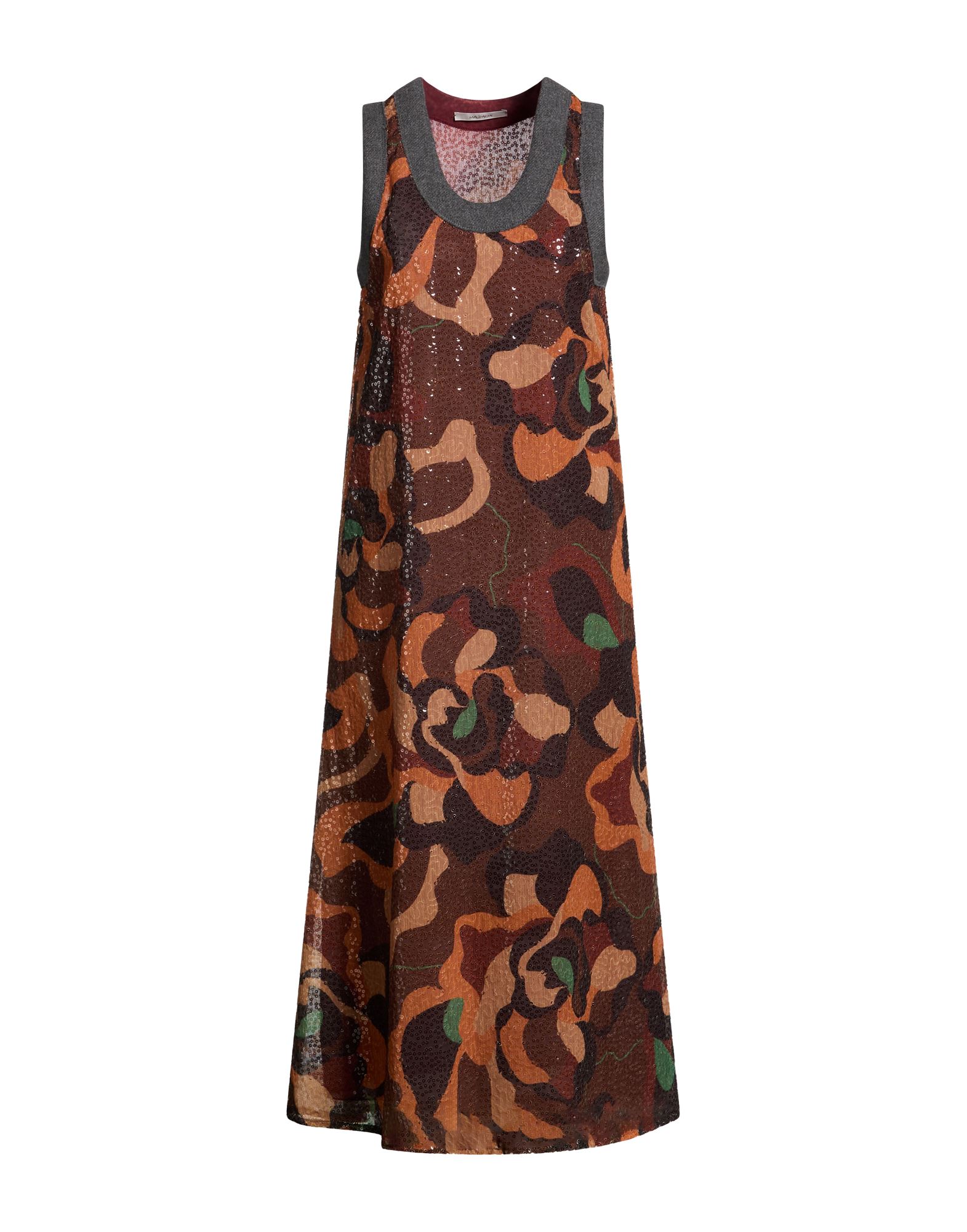 MALÌPARMI Midi-kleid Damen Braun von MALÌPARMI