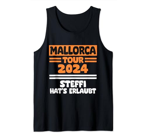 Herren MALLORCA TOUR 2024 STEFFI HAT’S ERLAUBT - MALLORCA Tank Top Herren MALLORCA TOUR 2024 STEFFI HAT’S ERLAUBT - MALLORCA Tank Top von MALLORCA PARTY OUTFIT EHEMANN EHEFRAU FREUNDIN