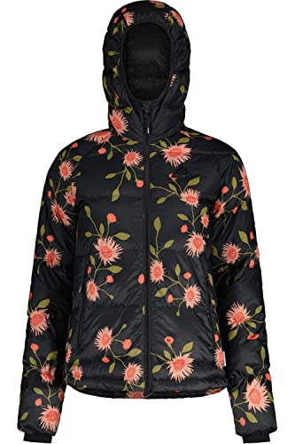 Maloja W Champeschm. Jacke Schwarz - Daunen Winddichte leichte Damen Puffer Daunenjacke, Größe M - Farbe Moonless Glowfl von MALOJA