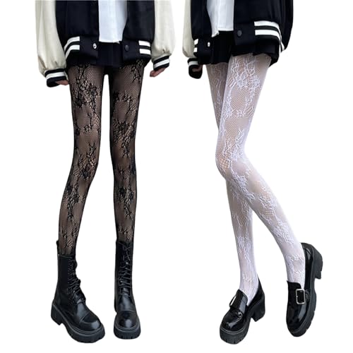 2 Paar Strumpfhosen Damen Muster,Spitzen Strumpfhose Muster,Spitzenstrumpfhose,Lace Tights,Netzstrumpfhose Spitze Aushöhlen,Gemusterte Strumpfhosen,Feinstrumpfhose Mädchen,Hollow Floral Strümpfe 2 Paar Strumpfhosen Damen Muster,Spitzen Strumpfhose Muster,Spitzenstrumpfhose,Lace Tights,Netzstrumpfhose Spitze Aushöhlen,Gemusterte Strumpfhosen,Feinstrumpfhose Mädchen,Hollow Floral Strümpfe von MALOUSUN