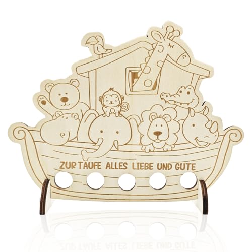 Geldgeschenk Taufe Mädchen,Arche Noah Taufe,Arche Noah Holz für Mädchen Geldgeschenke Verpackung Baptism，Taufgeschenke Jungen,Junge Taufe Mädchen,Kinder Taufegeschenk,Geschenke Baby,Baptismal von MALOUSUN