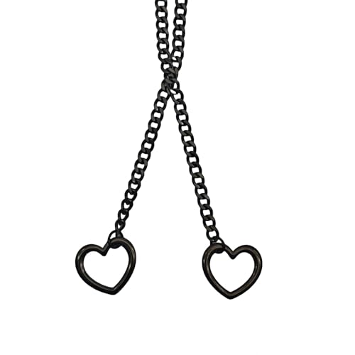 MALOUSUN Choker,Choker Kette Damen Edelstahl,Herz O-Ring Slip Punk Halskette Einstellbare (Schwarz) von MALOUSUN