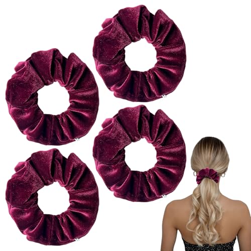 scrunchie mit reißverschluss,haargummi mit geldversteck reise,geheimfach,gadgets für frauen,strand gadget reise (burgunderrot) von MALOUSUN