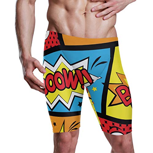 Malpela Surf Herren Badehose Boom Comic Words (Regular & Extended Sizes) Gr. L/XL, 1 von MALPLENA