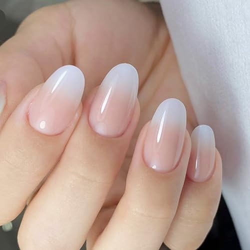 1 Set Omber Nägel zum Aufdrücken auf Nägeln, französische Spitzen, künstliche Acrylfarben, künstliche Farbverläufe, falsche Damen-Nägel von MALSSE