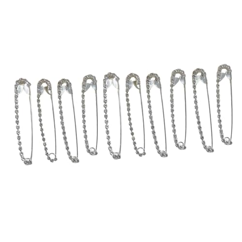 10 Stück einzigartige Strass verzierte Anstecknadeln Einzigartige Brosche Pins Stilvolle Strass Akzent Pin für Damen Outfits Schal Pin Set von MALSSE