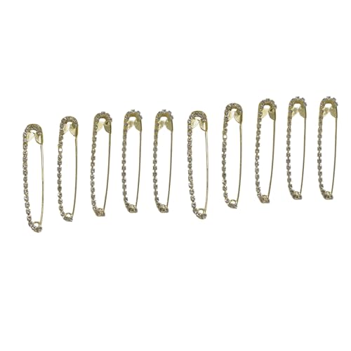 10 Stück einzigartige Strass verzierte Anstecknadeln Einzigartige Brosche Pins Stilvolle Strass Akzent Pin für Damen Outfits Schal Pin Set von MALSSE