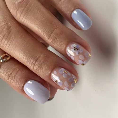 24 quadratische Nägel zum Aufdrücken auf französischen künstlichen Designs, falsche künstliche Geschenke für Frauen und Mädchen, Acrylkleber auf Nägeln für Frauen, transparent von MALSSE