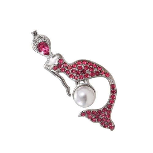 Auffällige Strass-Meerjungfrauen-Anstecknadel, tragbares Schmuck-Accessoire für Themenveranstaltungen, stilvolle Outfits, Freizeitkleidung, Mode-Accessoire, Einheitsgröße, Wie beschrieben von MALSSE