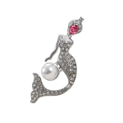 Auffällige Strass-Meerjungfrauen-Anstecknadel, tragbares Schmuck-Accessoire für Themenveranstaltungen, stilvolle Outfits, Freizeitkleidung, Mode-Accessoire, Einheitsgröße, Wie beschrieben von MALSSE