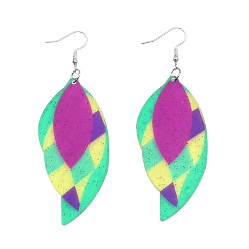 Bunte mehrlagige Quasten-Ohrringe, baumelnd, für Damen, Karneval, Ohrschmuck, Ohrhaken, Geschenk, baumeln für Frauen von MALSSE