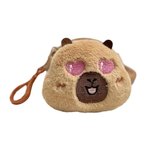 Capybara Plüsch-Münzgeldbörse, Anime-Stil, Aufbewahrungstasche, Kopfhörer, organisiert mit Reißverschluss, einzigartiges Capybara-Design, B, Mass Beauty von MALSSE
