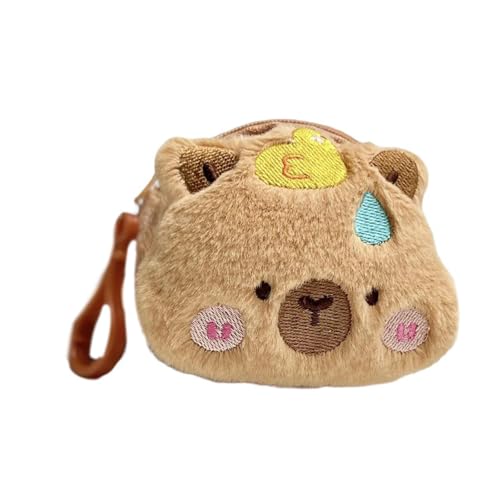 Capybara Plüsch-Münzgeldbörse, Anime-Stil, Aufbewahrungstasche, Kopfhörer, organisiert mit Reißverschluss, einzigartiges Capybara-Design, e, Mass Beauty von MALSSE