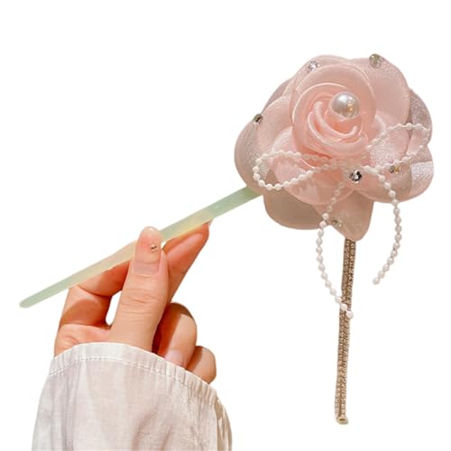 Chinesische Kostüm-Haarnadel für Damen, baumelnde Blume, Haarkamm, Haarstyling-Zubehör für Pferderock von MALSSE