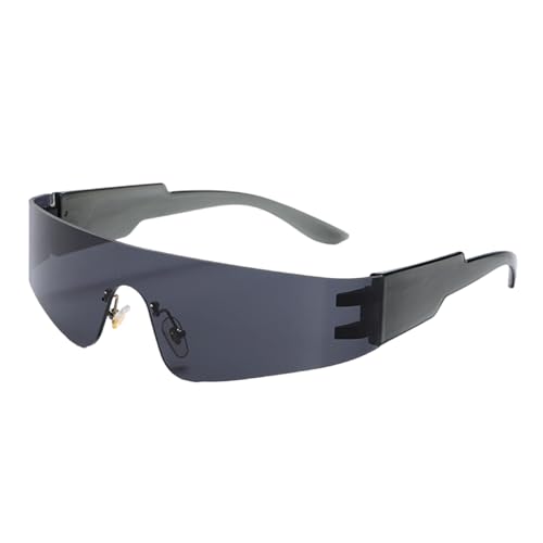 Coole, futuristische Sonnenbrille für Damen und Herren, modische Punk-Stil, Brille mit UV400-Schutz, Outdoor-Sport-Sonnenbrille, Schwarz Coole, futuristische Sonnenbrille für Damen und Herren, modische Punk-Stil, Brille mit UV400-Schutz, Outdoor-Sport-Sonnenbrille, Schwarz von MALSSE