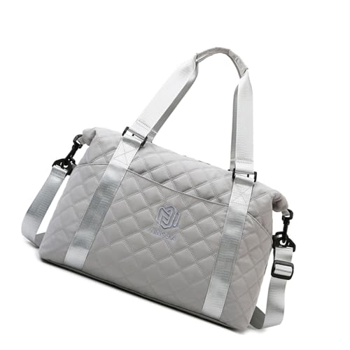 Damen Duffle Bag Große Kapazität Reise Schultertasche für kurze Reise mit einfacher Befestigung am Koffergriff Gym Handtasche Stilvolle Quick Journey Pack, grau, Mass Beauty von MALSSE