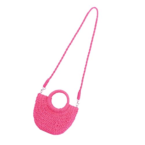 Damen Strohtasche mit modischen Designs, Schultertasche, Umhängetasche, für den lässigen Einkauf und den täglichen Gebrauch, Strand-Outfit-Tasche, C, One Size von MALSSE