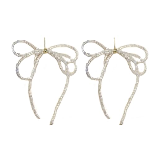 Einfache Perlenohrringe mit Schleife, modische baumelnde Ohrringe, Quasten, Anhänger, Ohrringe, Partyschmuck, Winter-Charm-Ohrring, elegante Perlenschleife, einfach zu verwenden von MALSSE