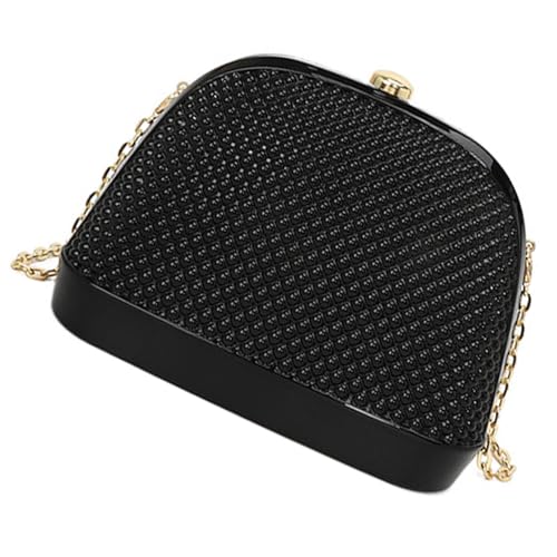 Einzigartige Muschelform Acryl Geldbörse Stilvolles Accessoire für Frauen Abendtasche Schultertasche für Hochzeitsempfänge und Galas Acryl Umhängetasche, Schwarz , One Size von MALSSE