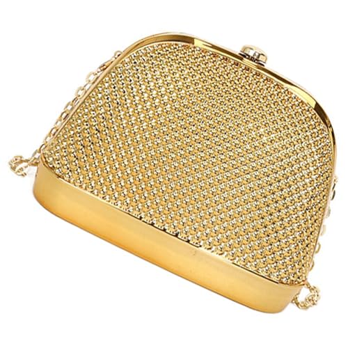 Einzigartige Muschelform Acryl Geldbörse Stilvolles Accessoire für Frauen Abendtasche Schultertasche für Hochzeitsempfänge und Galas Acryl Umhängetasche, gold, One Size von MALSSE