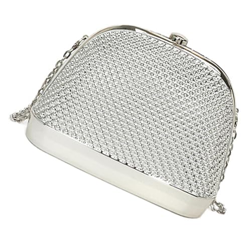 Einzigartige Muschelform Acryl Geldbörse Stilvolles Accessoire für Frauen Abendtasche Schultertasche für Hochzeitsempfänge und Galas Acryl Umhängetasche, silber, One Size von MALSSE