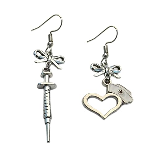 Elegante Ohrringe mit Schleife, Herz und Ohrringen, eleganter Schmuck für Partys und Nachtclubs, Sammler-Ohrringe, Einheitsgröße, Wie beschrieben, Wie beschrieben von MALSSE