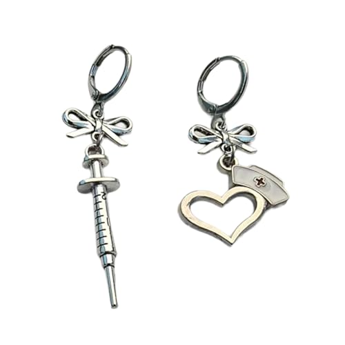 Elegante Ohrringe mit Schleife, Herz und Ohrringen, eleganter Schmuck für Partys und Nachtclubs, Sammler-Ohrringe, Einheitsgröße, Wie beschrieben, Wie beschrieben von MALSSE