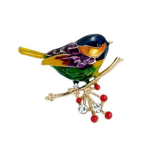 Elegante stabile Spatzen-Brosche aus Legierung mit Strass-Details, Ornament für modische Frauen und besondere Anlässe, Legierungsnadel von MALSSE