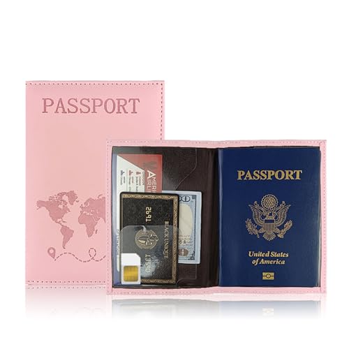 Fashion Hot Stamping World Map Sleeve PU Leather Holder Case Card Organizer for Global Explorers Cover, D, Mass Beauty von MALSSE