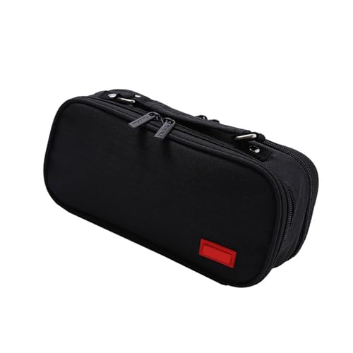 Federmäppchen mit großem Fassungsvermögen, 5 Fächer, Leinen, mehrlagiges Federmäppchen, Stift-Organizer, Reise-Make-up-Tasche, mehrschichtiger Canvas-Organizer, Schwarz , D Federmäppchen mit großem Fassungsvermögen, 5 Fächer, Leinen, mehrlagiges Federmäppchen, Stift-Organizer, Reise-Make-up-Tasche, mehrschichtiger Canvas-Organizer, Schwarz , D von MALSSE