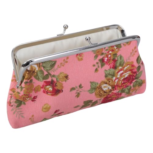 Geldbörse im Vintage-Stil, Blumenmuster, Münzgeldbörse, Schnallen, trendige Geldbörsen mit Kussverschlüssen, Geschenke für Damen, florales Portemonnaie für Damen, B, Mass Beauty von MALSSE