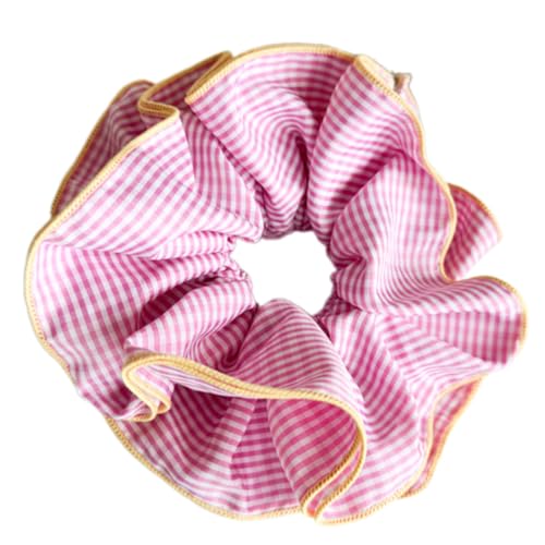 Haargummis im Vintage-Stil mit Blumenmuster, gerüscht, für Damen, bequem, elastisch, übergroße Haar-Accessoires von MALSSE