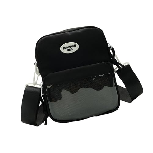 Harajukus Itabag Damentasche Ästhetische Umhängetasche, modisch, Telefon, japanischer Stil, Schulter für Pin-Display, japanische Umhängetasche, Kuriertasche, klare Schulter, Schwarz , One Size von MALSSE