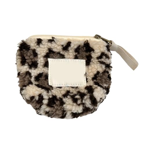 Herz-Plüsch-Münzgeldbörse für Damen, mit praktischem Plüsch und Reißverschlüssen, Sicherheits-Reise-Kartenhalter, Kopfhörer-Aufbewahrungstasche, praktischer Make-up-Organizer, F, Mass Beauty von MALSSE