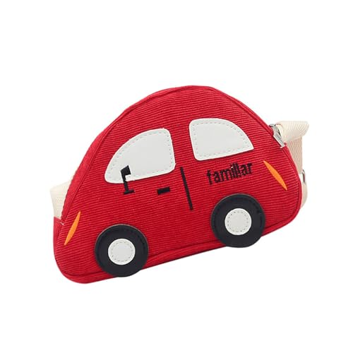 Kinder-Umhängetasche mit Cartoon-Motiv, aus Segeltuch, mit verstellbarem Riemen, kleine Umhängetasche für Jungen und Mädchen, Cartoon-Auto-Handtasche, rot, One Size Kinder-Umhängetasche mit Cartoon-Motiv, aus Segeltuch, mit verstellbarem Riemen, kleine Umhängetasche für Jungen und Mädchen, Cartoon-Auto-Handtasche, rot, One Size von MALSSE