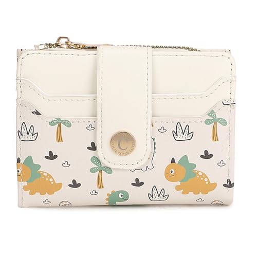 Kompakte Geldbörsen für Damen, zweifache Clutches, modische PU-Ledergeldbörse, Kreditkartenhalter, Geldtasche, Reisegeldbörse, Bifold Clutches Geldbörse, Weiße Milch, Mass Beauty von MALSSE