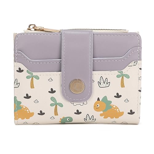 Kompakte Geldbörsen für Damen, zweifache Clutches, modische PU-Ledergeldbörse, Kreditkartenhalter, Geldtasche, Reisegeldbörse, Bifold Clutches Geldbörse, violett, Mass Beauty von MALSSE
